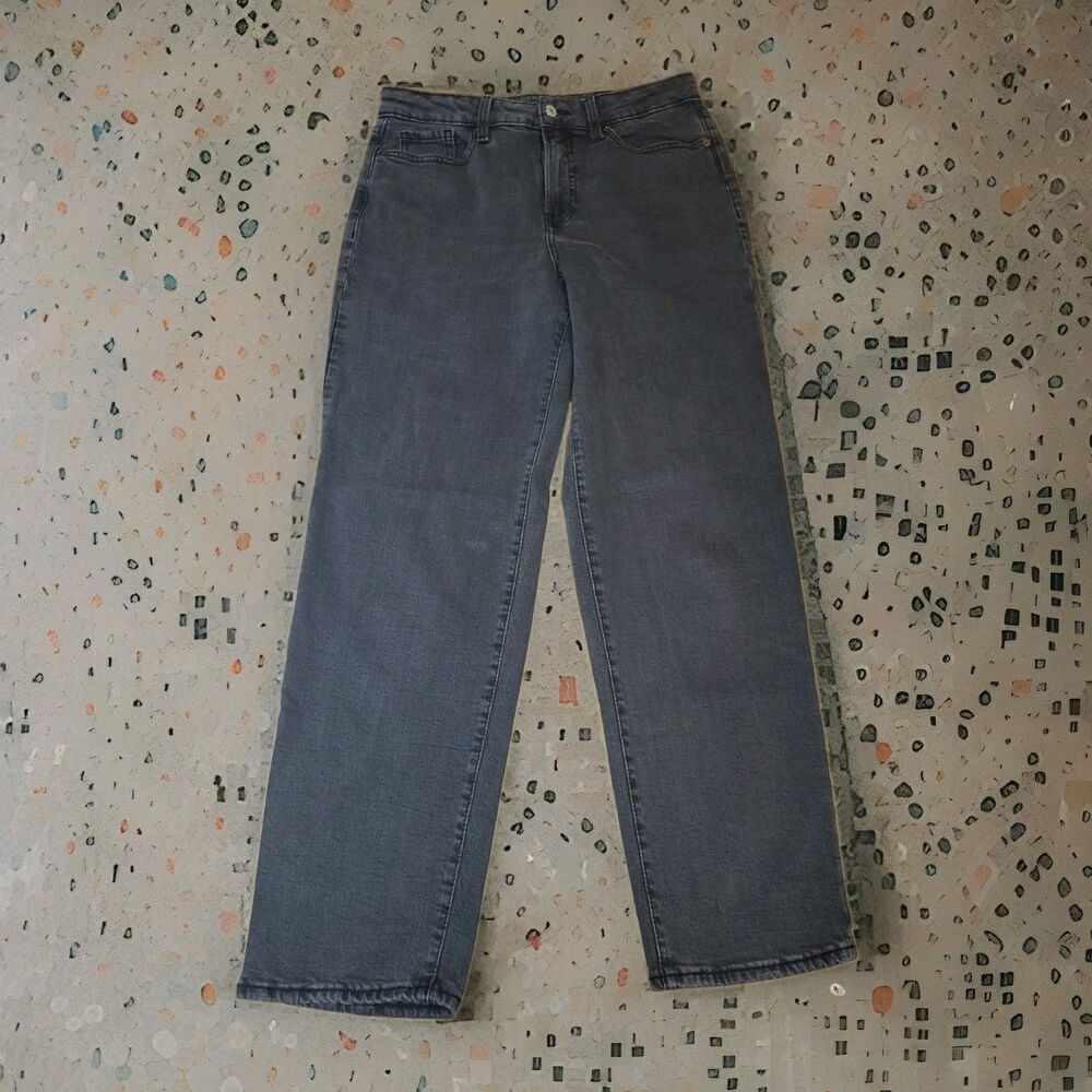 Old Navy High Rise OG Loose Jeans Women’s Size 6 Gray Smooth Pockets Straight